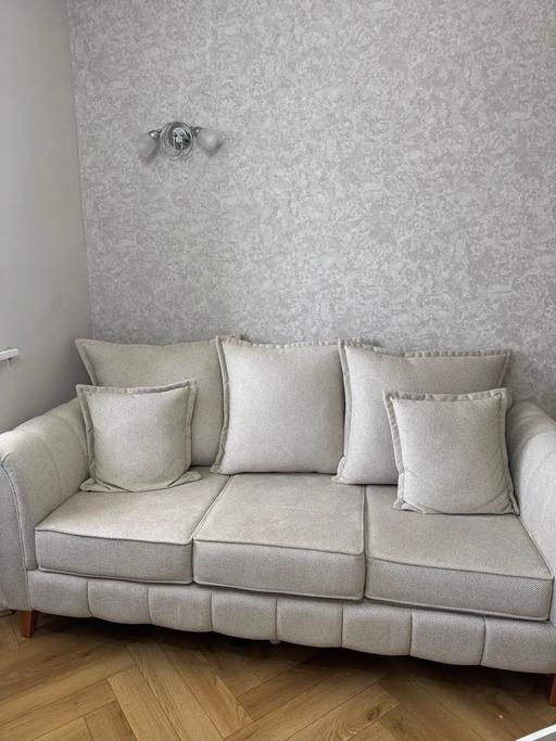  — 3 + 2 Seater Cream Sofa Set