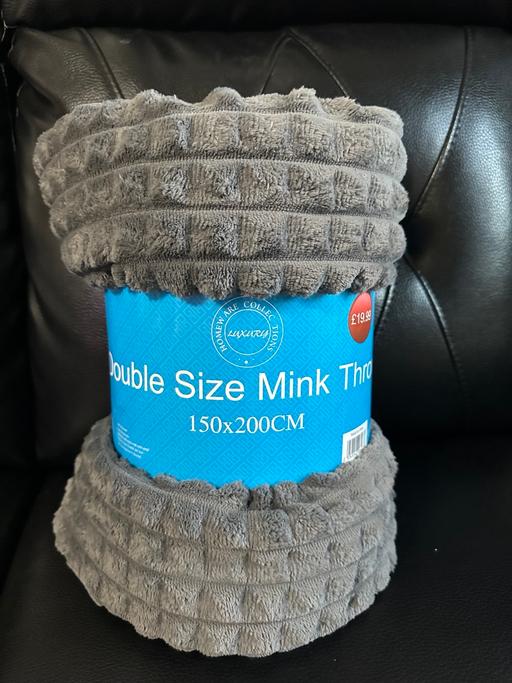  — New Double Size Grey Mink Throw 150x200cm