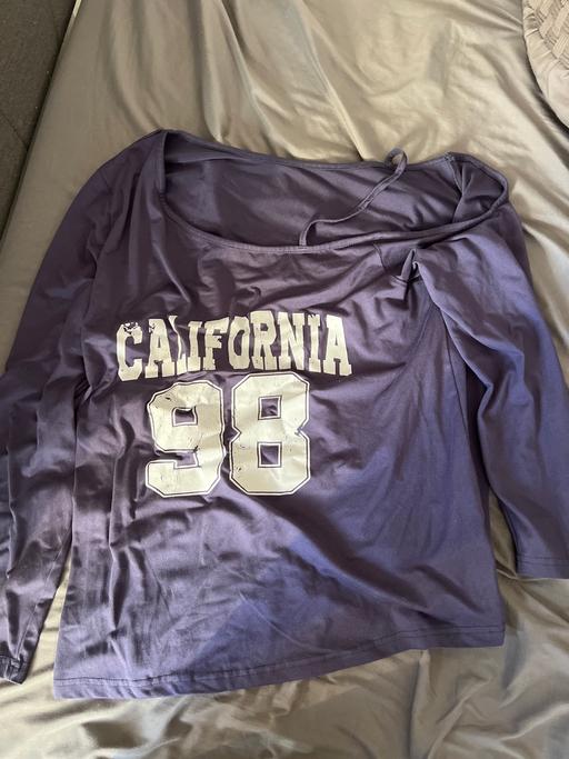  — Y2K purple/navy California 98 long sleeve top