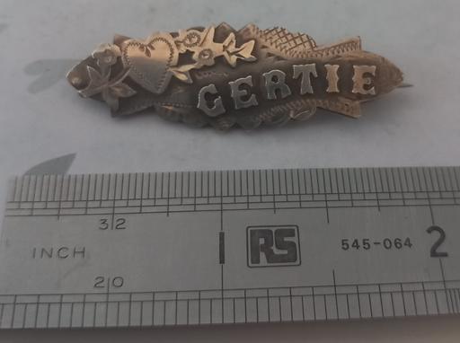  — Antique Victorian Sterling Silver Name Brooch