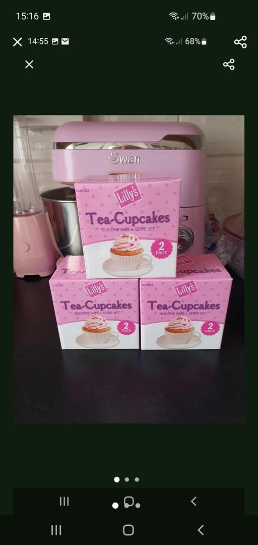  — silicone baking teacup sets x 3 NEW