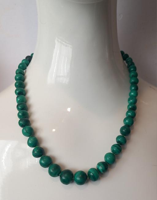  — Vintage 925 Gold Vermeil malachite necklace