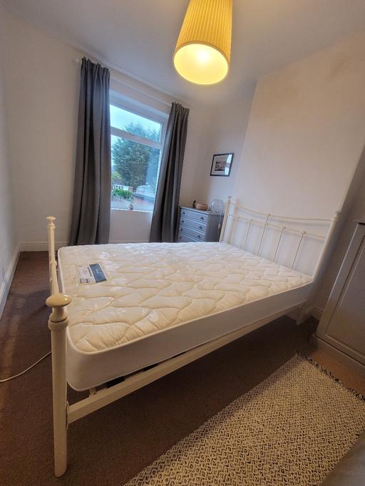  — Cream metal bed frame + matress small double