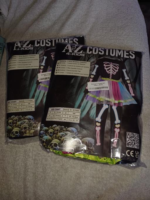  — Girls skeleton costume age 6-8. New