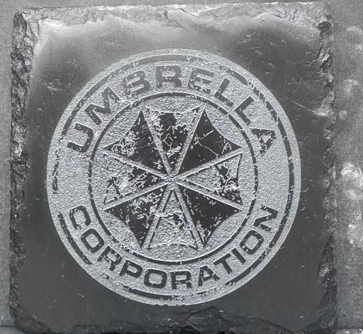  — Umbrella corporation. Slate engraved coaster