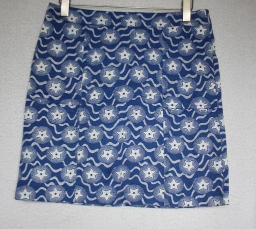  — Boden blue & white knee length skirt size 12