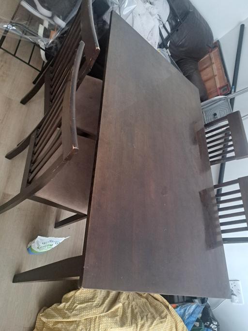  — Dark wood dining table and 4 chairs