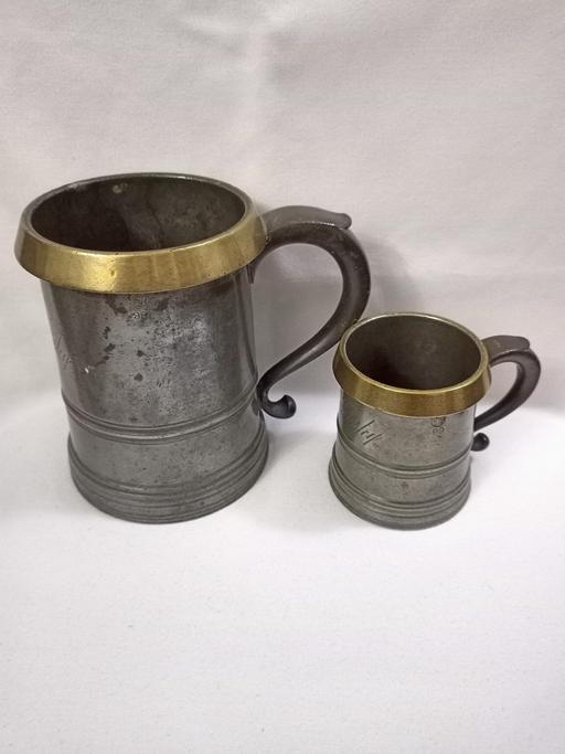  — VICTORIAN FARROW & JACKSON PEWTER TANKARDS.
