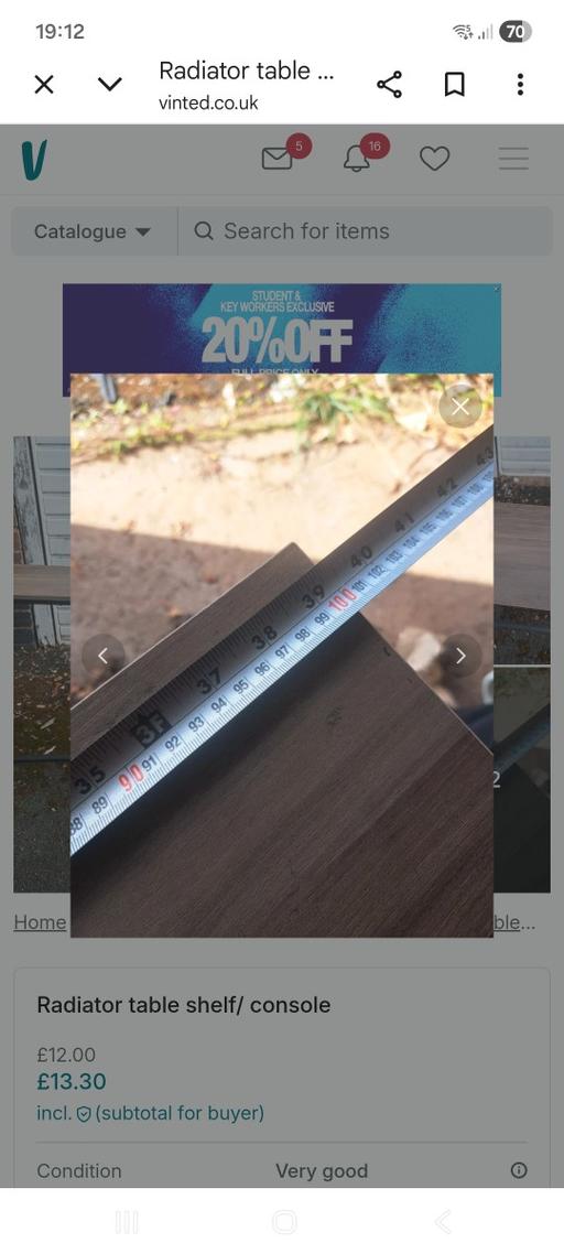  — radiator console table