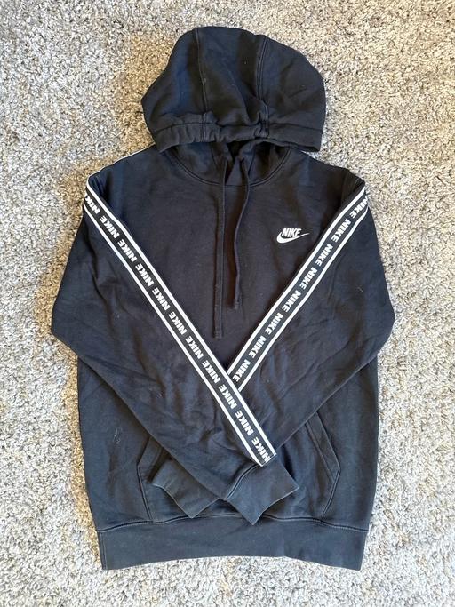  — Nike black hoodie with tape sleeve logo XS