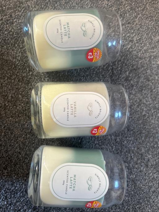  — Large scented candles. Matcha or vanilla. New