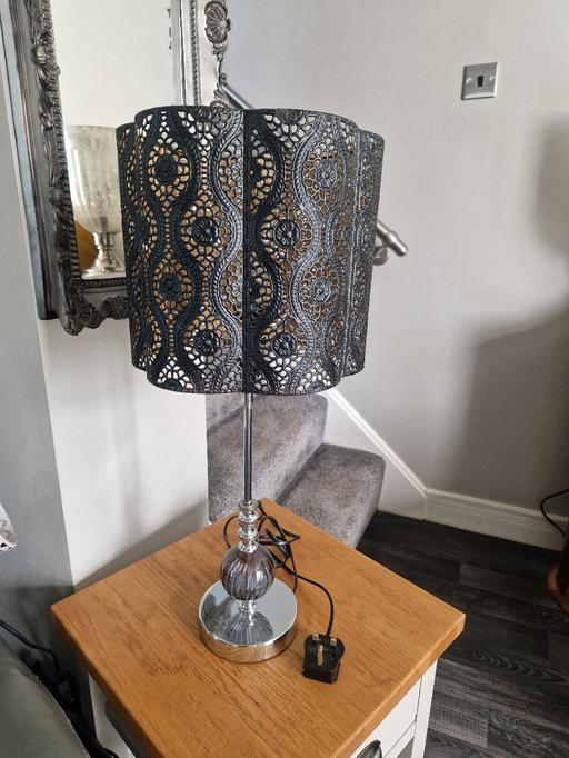  — Black & Grey /glass large table lamp