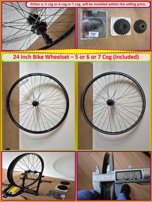  — 24 inch Bike Wheelset (5 or 6 or 7 Cog
