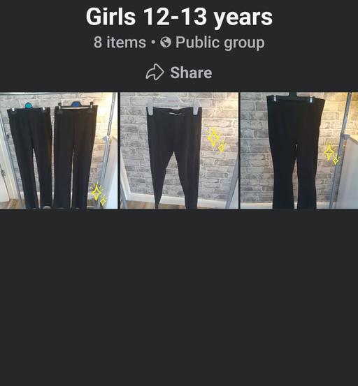  — girls 12-13 years school  trousers flair