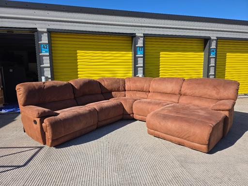  — dfs big brown suede corner sofa