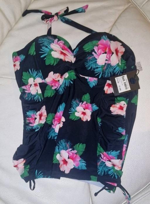  — Floral Halter Swim Top
