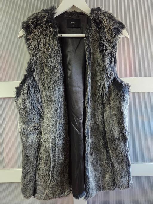  — Size 16 MATALAN faux fur long line gilet
