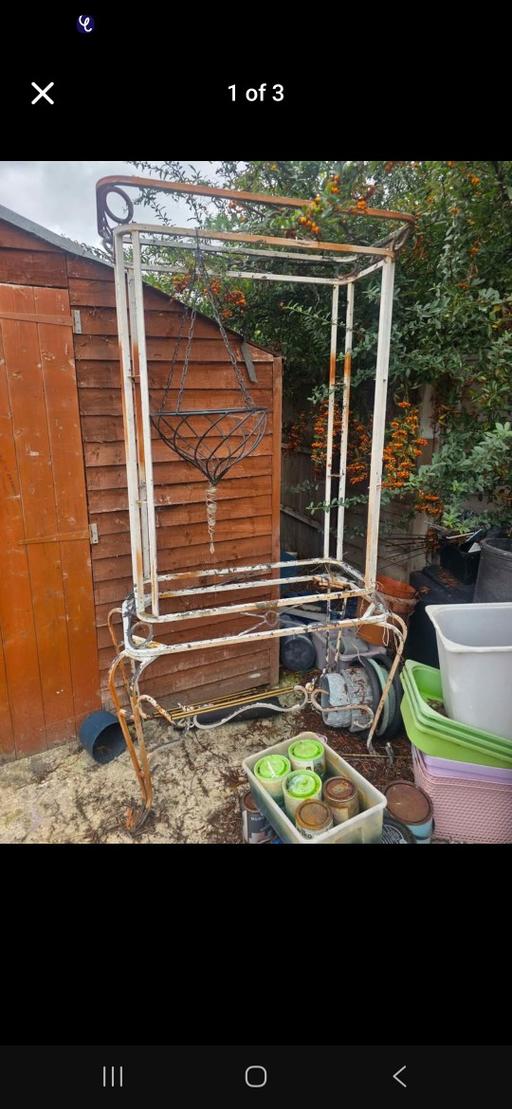  — vintage wrought iron plant stand