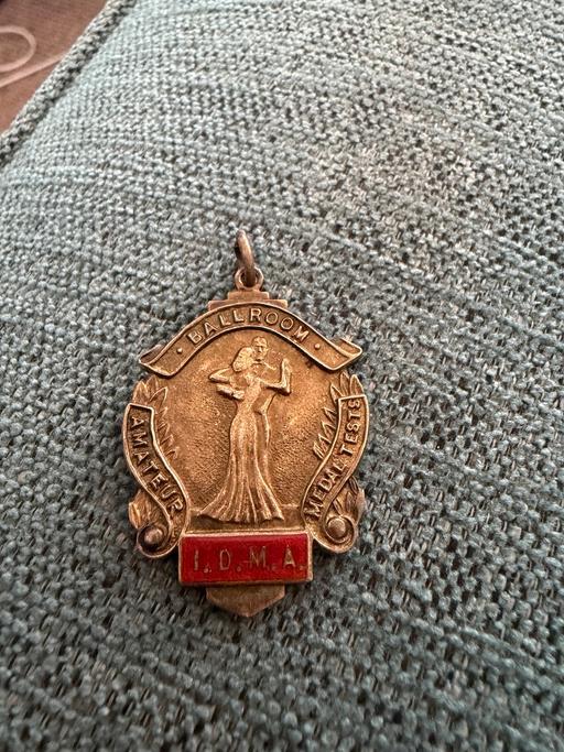  — Ballroom ametaur fob medal sterling silver