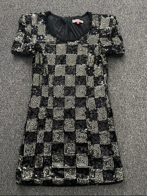  — Black and gold sequin mini dress size 12