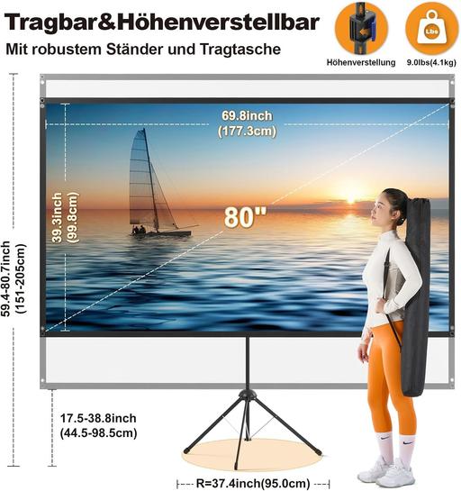  — Outdoor Projector Screen Tripod, 80 Inch