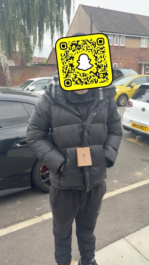  — Black Burberry coat Mens