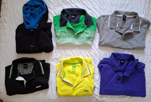  — Men's bundle: Boss polo tops and hoody x6