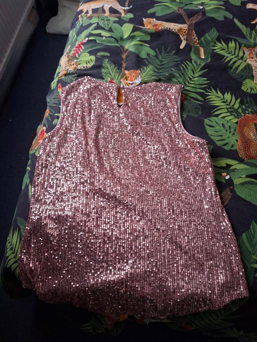  — dkny pink sparkly top size 14