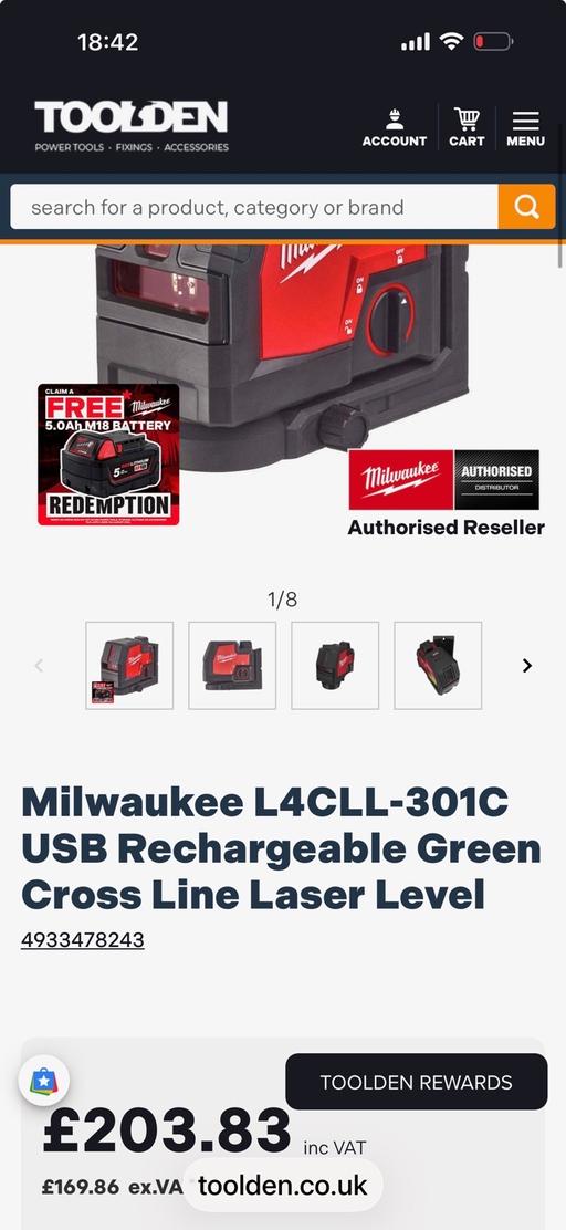  — Milwaukee green laser