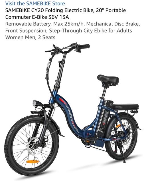  — samebike cy20 folding ebike