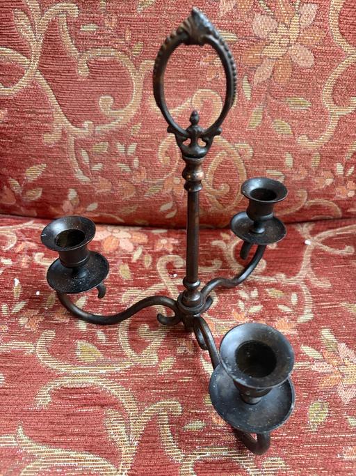  — Vintage cast iron 3 arm camdleabra