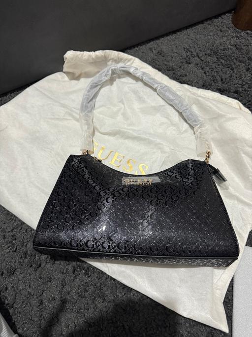  — Guess Black Monogram Handbag Shoulder Bag