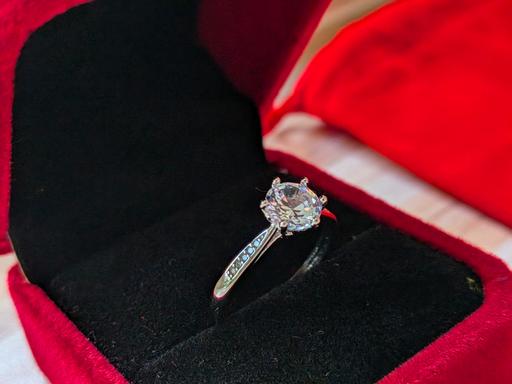  — Silver Brilliant Cut Soliter Ring