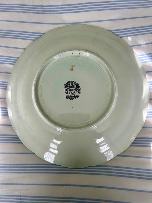  — Large China plate, with farm house  picture.