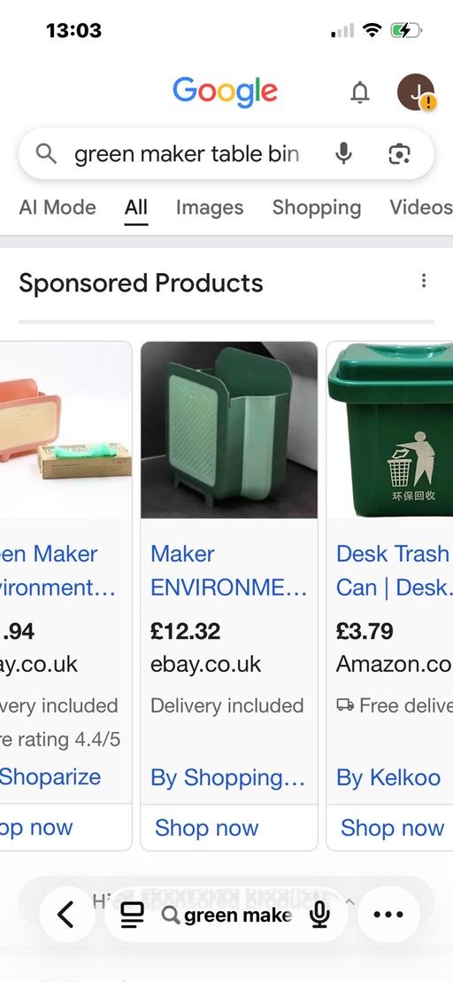  — New extendable table bin with bags