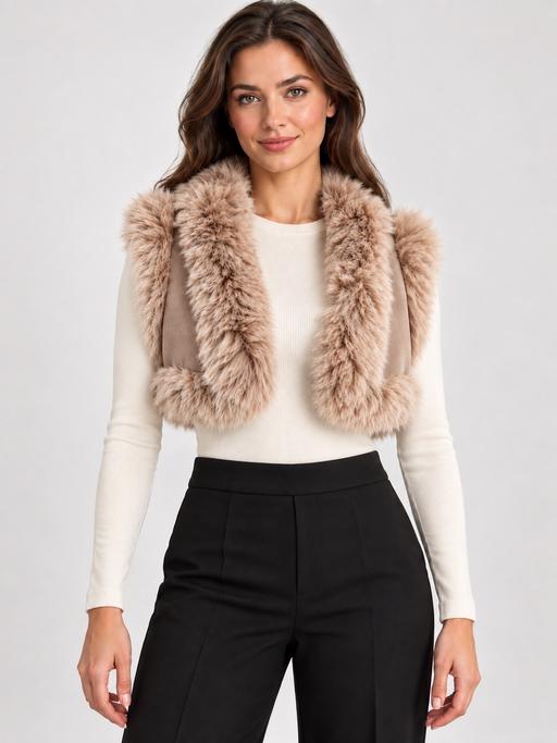  — Elsie & Fred Y2 Cropped Faux Fur Shrug