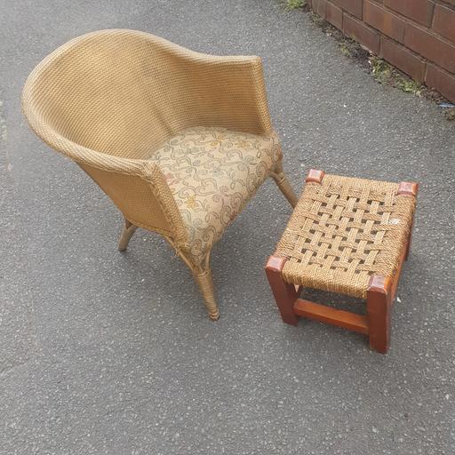  — Child or Dolls Chair & Stool,Decent Condition