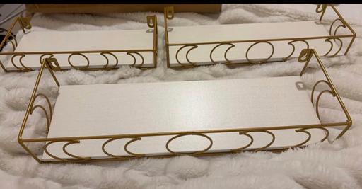  — 3 sizes wall shelf gold metal Moon design
