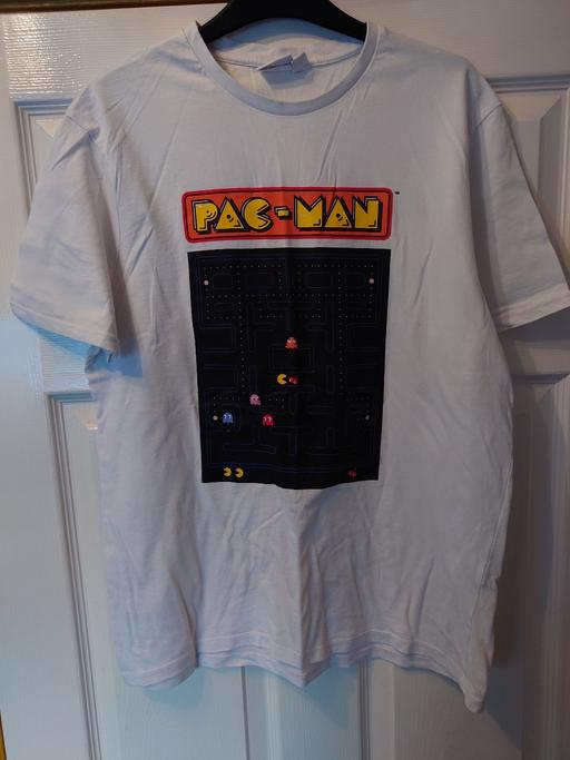  — Mens white pacman top size L