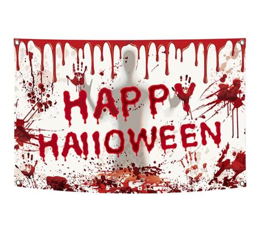  — scary happy halloween banner. new