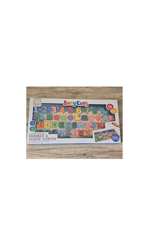  — BNIB Baby Cubs Wooden Playboard - Number, Alp