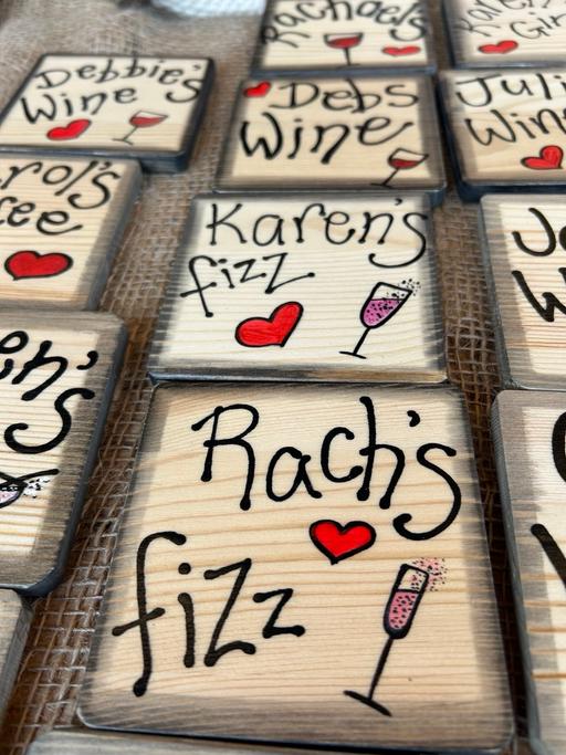  — Personalised wooden coasters, hand painted