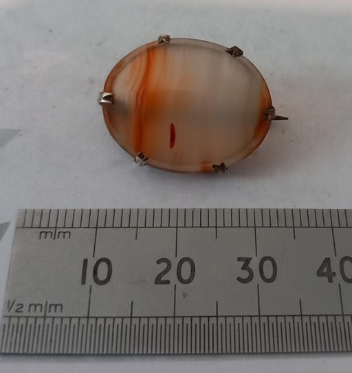  — Antique Victorian Banded Agate Brooch