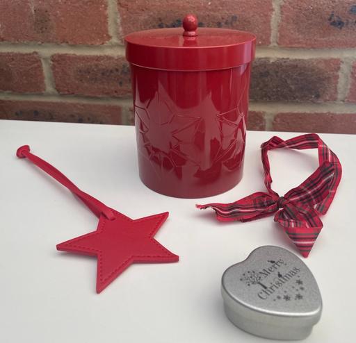  — Tin star,mini tin,gift tag,ribbon Christmas 