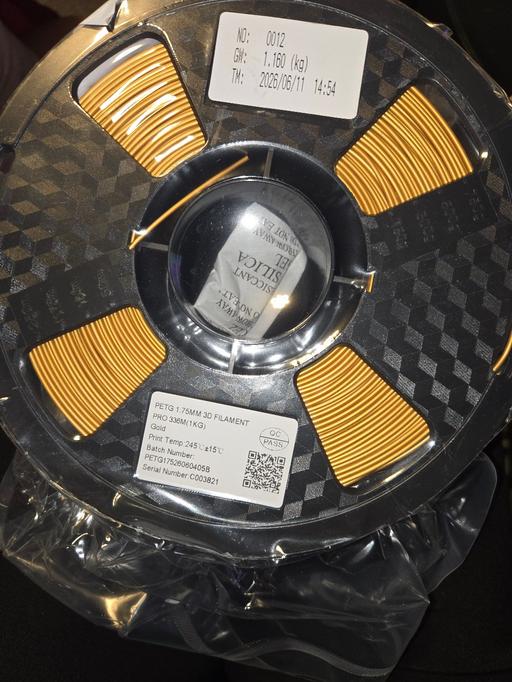  — gold 3d printer filament 1kg