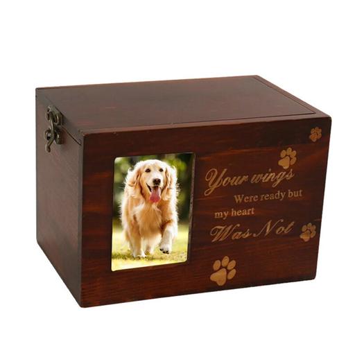  — Pet Memorial Wooden UrnMemory Box with Photo
