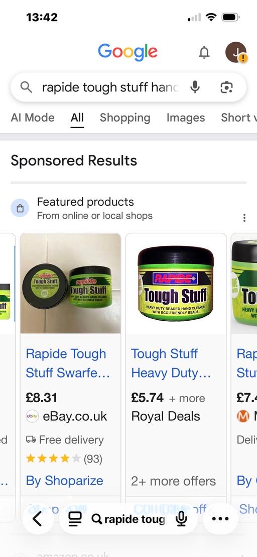  — New tough stuff hand cleaner for oil grease