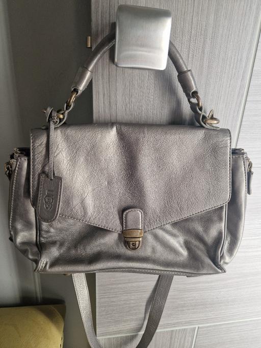  — UGG thick leather long strap bag