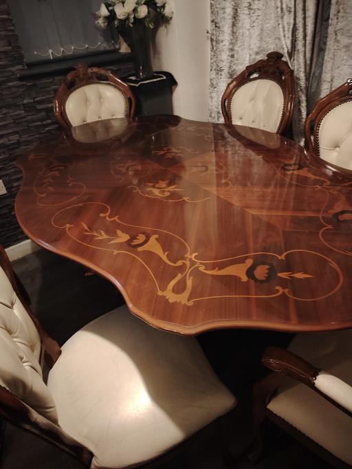 — dining room table, 6 chairs italian
