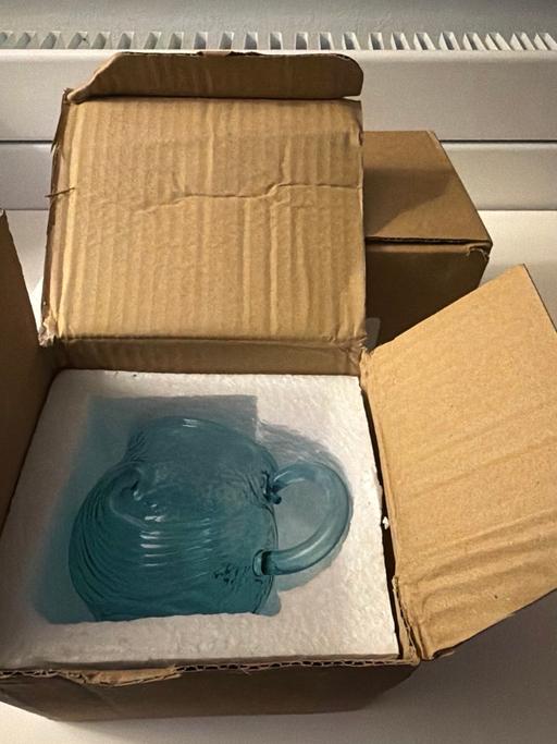  — 2 Clear Glass Blue Pristine Cups